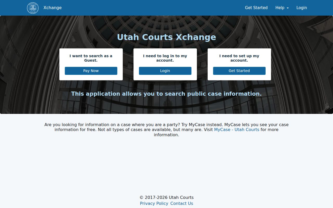 Summit County case search on Utah Courts Xchange